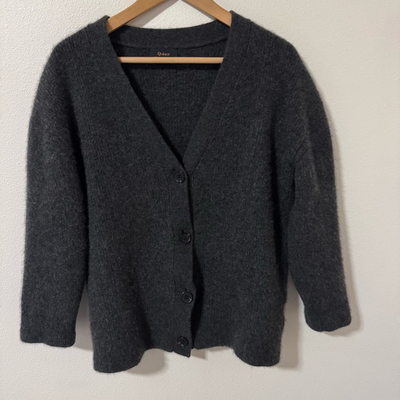 Quince Sweaters - Quince Mongolian Cashmere Oversized Boyfriend Cardigan Sweater Gray 2024-M